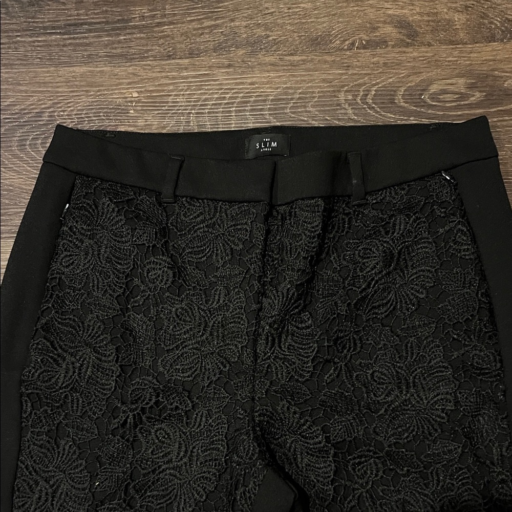 White House Black Market Black Lace Cropped Pants
